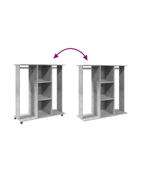 vidaXL Wheeled Floor Garment Rack made of Wood Gray 102x38x110cm