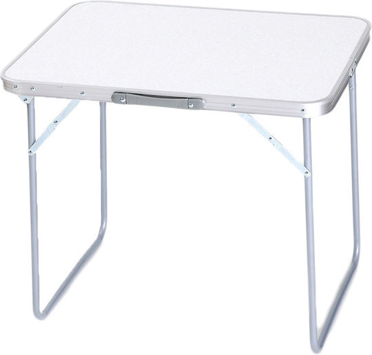 Folding Aluminum Table Set for Camping Folding 70x60x55cm White