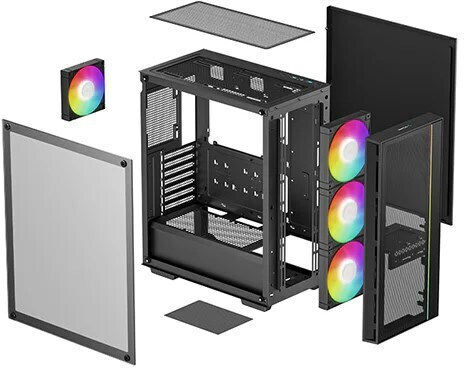 Deepcool Matrexx 55 Mesh V4 C Gaming Midi Tower Κουτί Υπολογιστή με Πλαϊνό Παράθυρο και RGB Φωτισμό Μαύρο