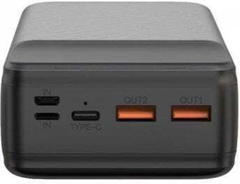 XO PR201 Power Bank 30000mAh 65W με 2 Θύρες USB-A και Θύρα USB-C Power Delivery / Quick Charge 2.0 / Quick Charge 3.0 Μαύρο