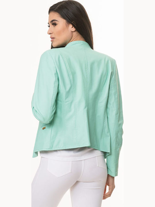 Ths-Fashion Women's Leather Blazer Veraman