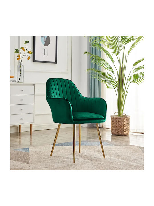 Glenda Dining Room Velvet Chair Green 59x56x86cm 2pcs
