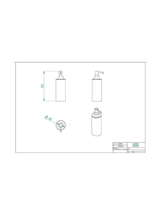 Verdi Dispenser Metallic Gold 220ml