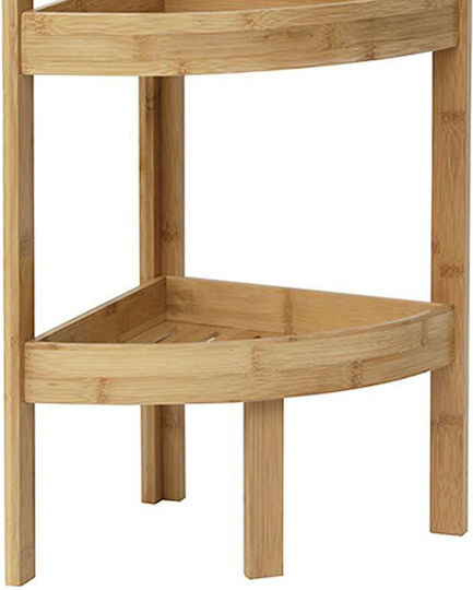 Atmosphera Colțar Montat pe perete Raft Baie Bambus cu 3 Rafturi 30x30x90cm Albastră