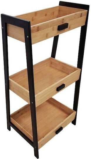Подова Рафтове За Баня Метален С 3 Рафтове 45x35x90см Черна