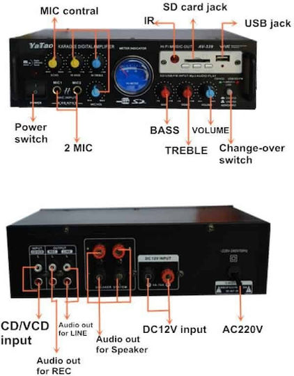 Ενισχυτής Karaoke BT-339FM Μαύρος