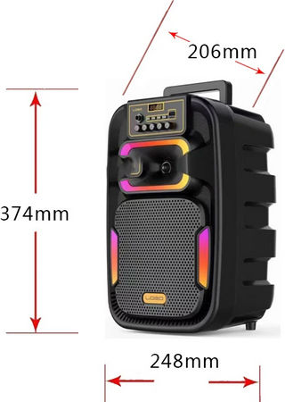 Ηχείο Karaoke με Ενσύρματo Μικρόφωνο και Εφέ Φωτισμού GY-801 Μαύρο