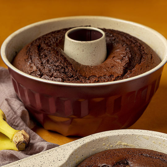Nava Non-stick Aluminum Cake 1 Cups Baking Pan Terrestrial Burgundy 27x27x10cm