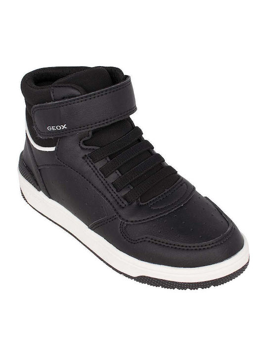 J Washiba B Παιδικά Sneakers High Ανατομικά με Σκρατς Μαύρα