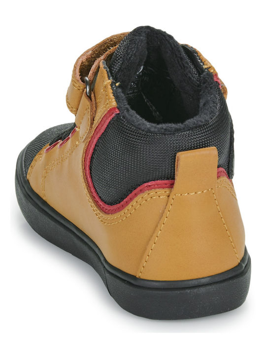 B GISLI Kids Sneakers High Anatomic with Scratch Brown