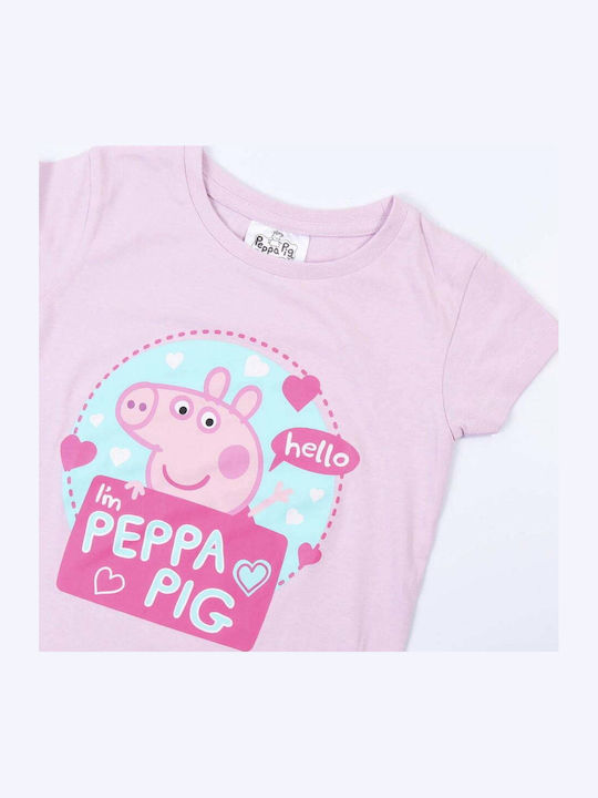 Peppa Pig Παιδική Πιτζάμα Καλοκαιρινή Ροζ