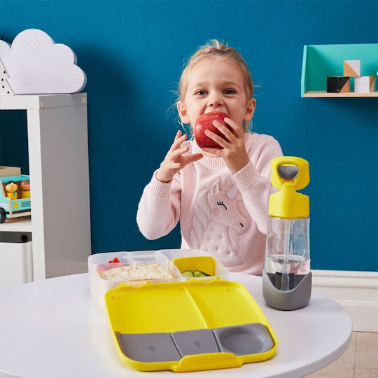 B.Box Mini Lunchbox Plastik Kinder Lebensmittelbehälter 2Es Yellow Grey 23.5 x 21.5 x 6.5cm
