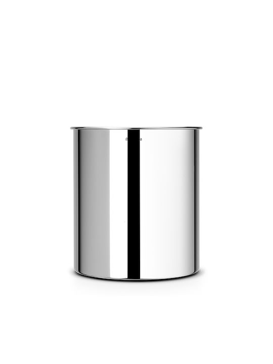Brabantia Metal Waste Bin 7lt Steel Glossy
