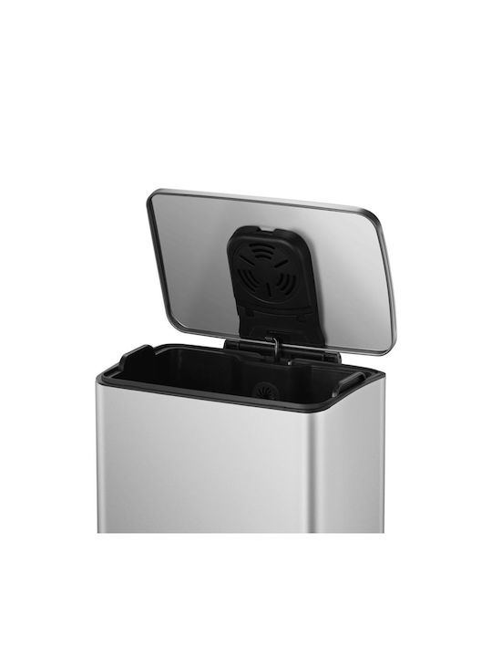 Eko Waste Bin Waste made of Stainless Steel with Pedal Silver 40lt 1pcs