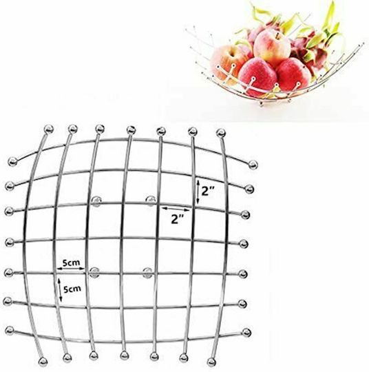 Vanora Vanora Fruit Bowl Metallic Silver 26x26x9cm
