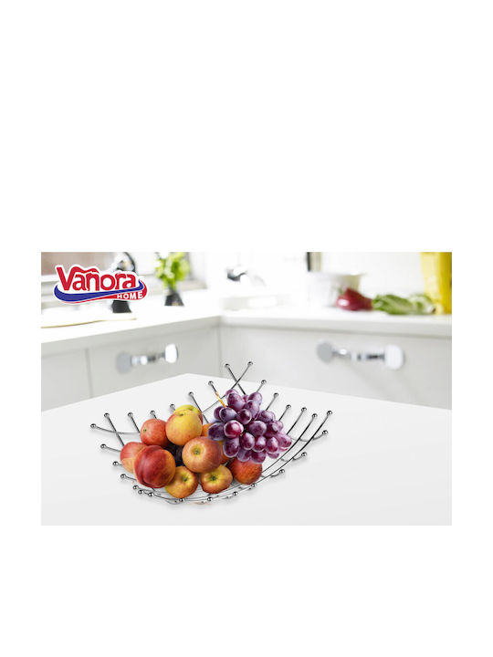 Vanora Vanora Φρουτιέρα Μεταλλική Ασημί 26x26x9εκ.
