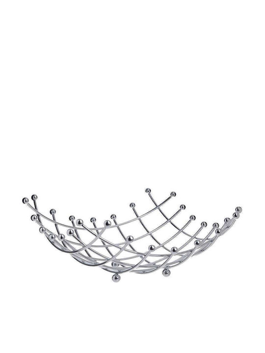 Click Fruit Bowl Metallic Silver 31x31x14cm