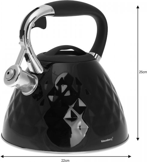 Klausberg Τσαγιέρα Ανοξείδωτη Μαύρη 3000ml
