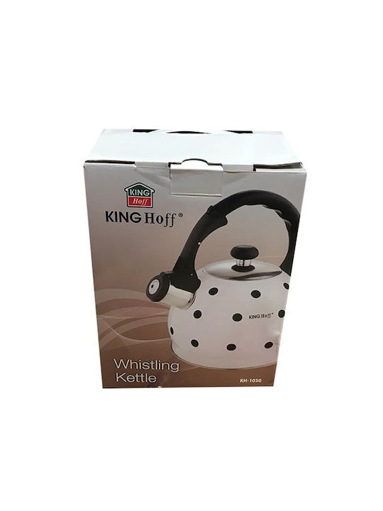 KING Hoff Dots Teekanne Aluminium Weiß 2000ml