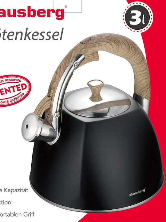 Klausberg Τσαγιέρα Ανοξείδωτη Μαύρη 3000ml