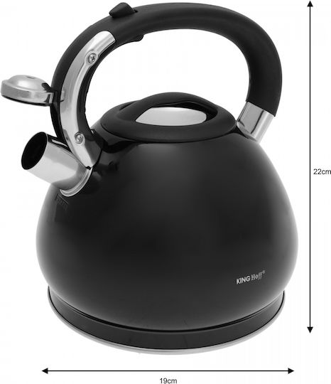 KING Hoff Βραστήρας Ανοξείδωτος Μαύρη 3400ml