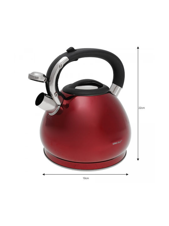 KING Hoff Βραστήρας Ανοξείδωτος Κόκκινη 3400ml
