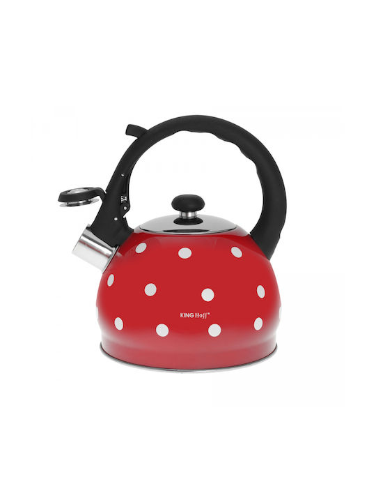 KING Hoff Teapot Stainless Steel in Red Color 2000ml