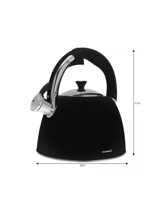 Klausberg Τσαγιέρα Ανοξείδωτη Μαύρη 3000ml
