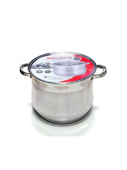 Klausberg Deep Stainless Steel Pot 16lt / 30cm