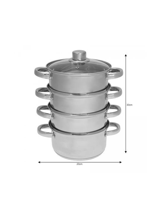 KING Hoff Βαθιά Ανοξείδωτη Κατσαρόλα Ατμού 2.5lt / 18cm