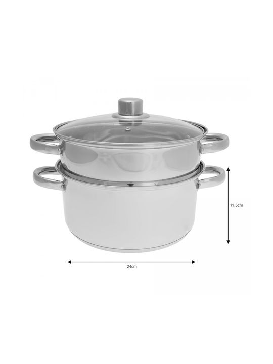 KING Hoff Βαθιά Ανοξείδωτη Κατσαρόλα Ατμού 5lt / 24cm