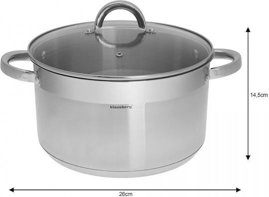 Klausberg Βαθιά Ανοξείδωτη Κατσαρόλα 7.5lt / 26cm