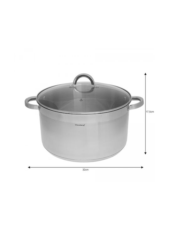 Klausberg Deep Stainless Steel Pot 14lt / 32cm