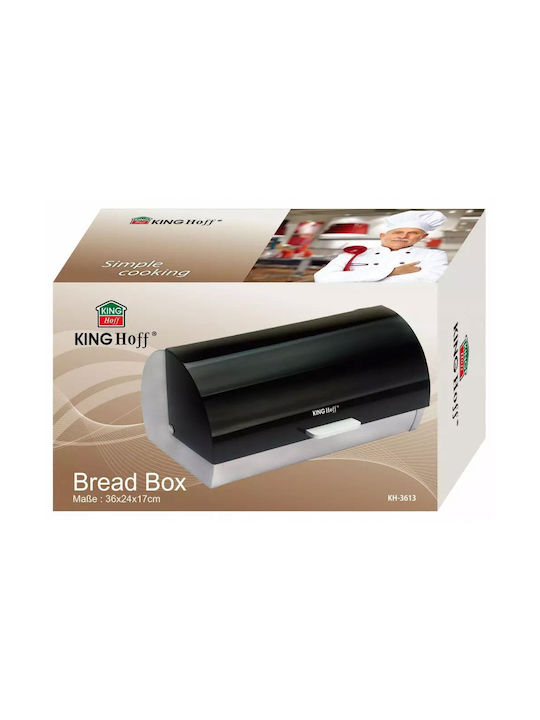 KING Hoff Cutie de pâine cu capac Inox Argintie 36x21x17cm