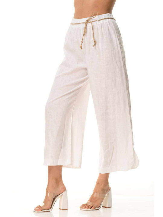 Dress Up Women's Fabric Trousers Beige