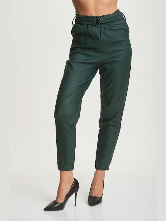 Dress Up Women's Leather Trousers GREEN