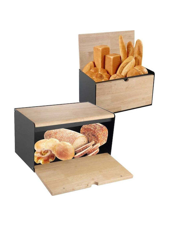Klausberg Bread Box with Lid Wooden Gray 21x35x20cm