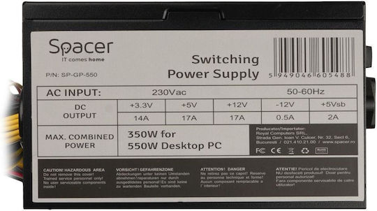 Spacer GP-550 350W Negru Sursă de Alimentare Calculator Complet cu fir