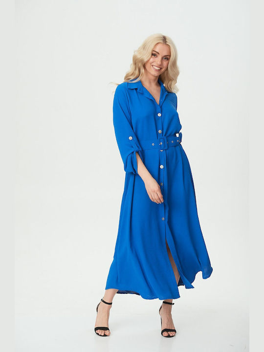 Dress Up Maxi Shirt Dress Dress Blue