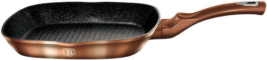 Berlinger Haus Metallic Line Grill made of Aluminum with Stone Coating Rose Gold Noir Collection 28cm