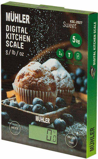 Muhler KSC-2027 Ψηφιακή Ζυγαριά Κουζίνας έως 5kg Sweet