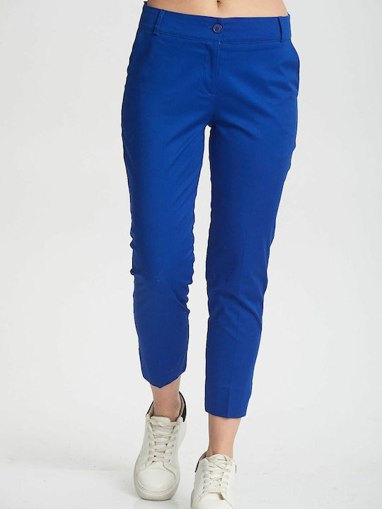 Kannelis Women's Cotton Trousers blue royal