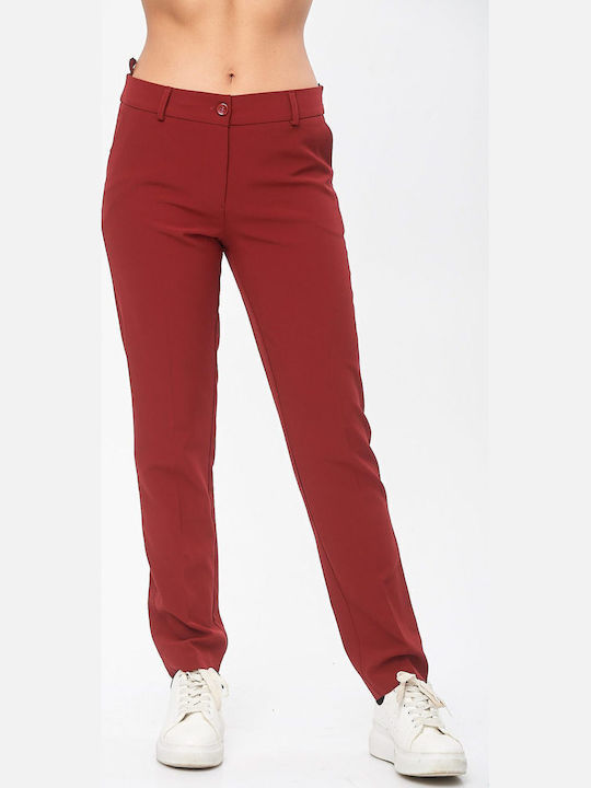 Women's Fabric Trousers Bordeaux