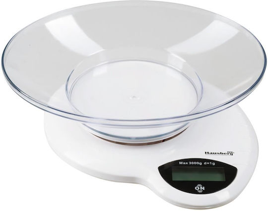 Hausberg Cântar Digital De Bucătărie Cu Bol Până La 3kg Alb