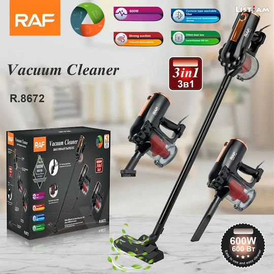 Raf R.8672 Ηλεκτρική Σκούπα Stick 600W Μαύρη