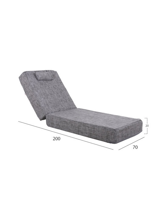 HomeMarkt Sun Lounger Cushion Sifnos Grey 70x200cm.