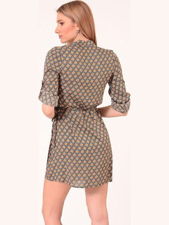 Mini Hemdkleid Wickel Grün
