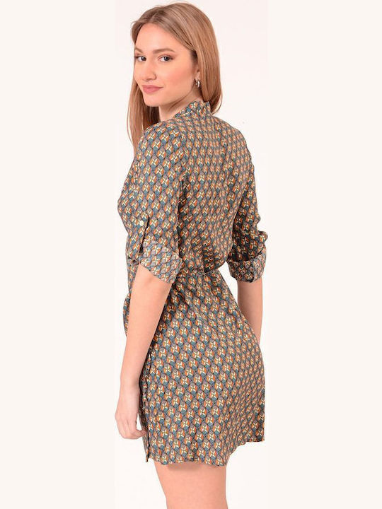 Mini Hemdkleid Wickel Grün