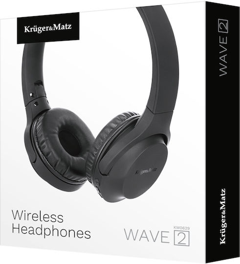 Kruger & Matz Wave 2 Ασύρματα / Ενσύρματα On Ear Ακουστικά με 4 ώρες Λειτουργίας Μαύρα