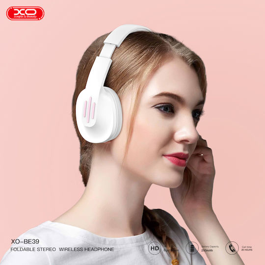 XO BE39 Wireless / Wired Over Ear Headphones with 8 hours of Operation White
